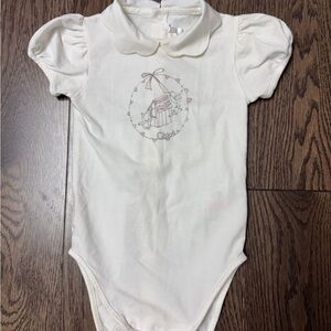 Chloe Cream Collared‎ Baby Onesie